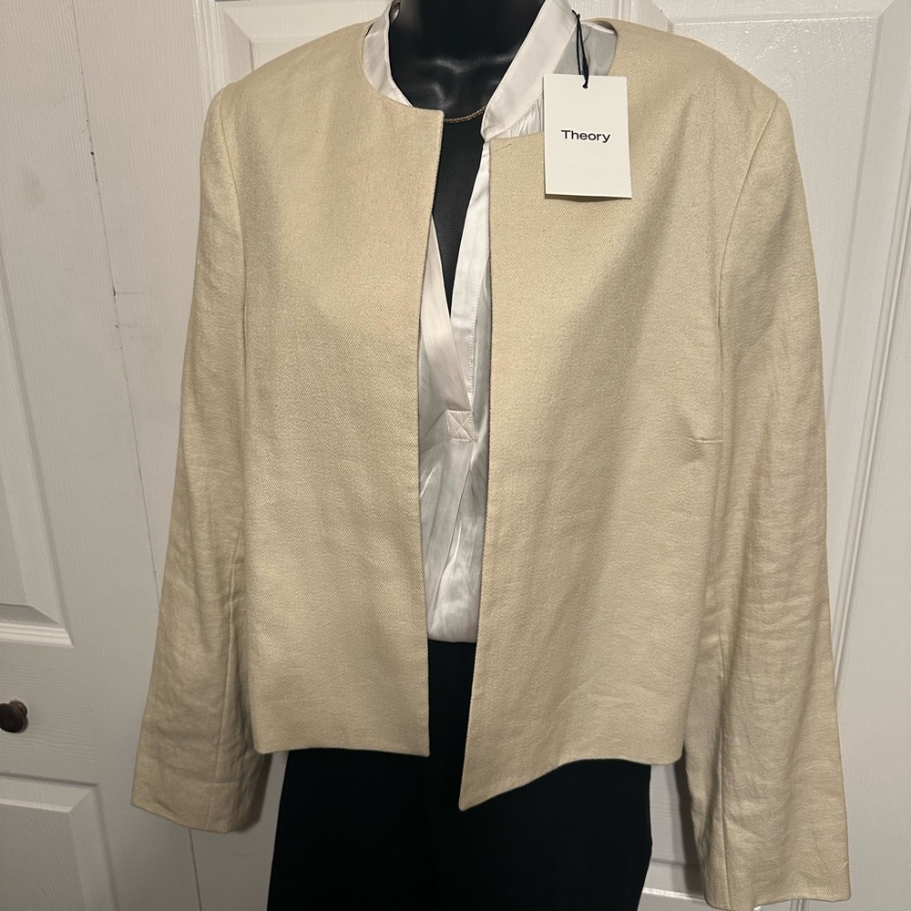 Theory | NWT | Luxe Linen Cropped Jacket - Women's Size 10